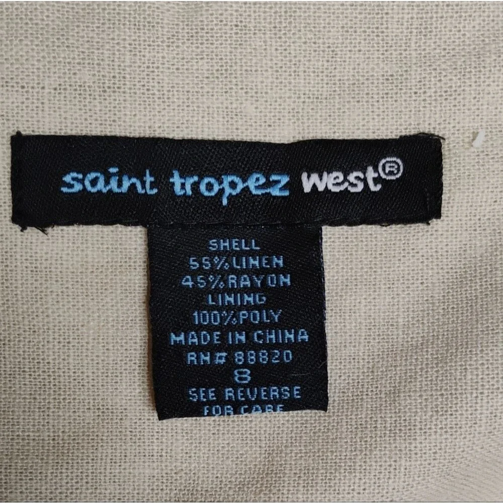 Saint Tropez West Midi to Tea Length Tropical Embroidered Skirt Size 8